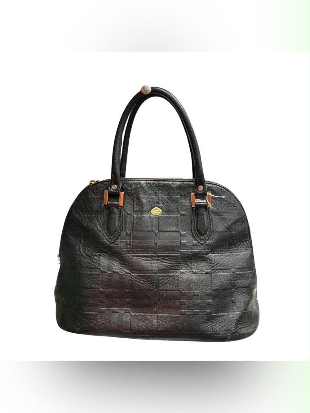 The Trend Italy Leather Classic Black Tote Handbag